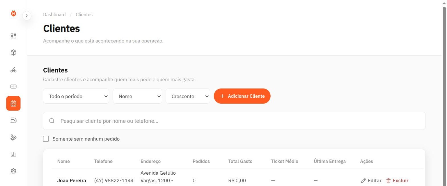 Print da tela Clientes